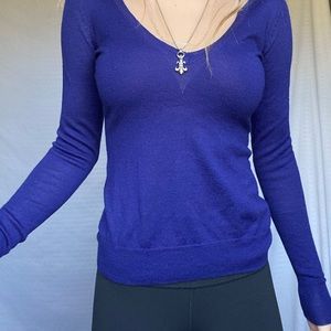 The Limited Blue V-Neck Longsleeve Shirt